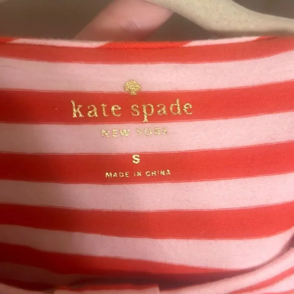 ✨Kate Spade Wheaton Red & Pink Striped Bow Sz Small Top✨